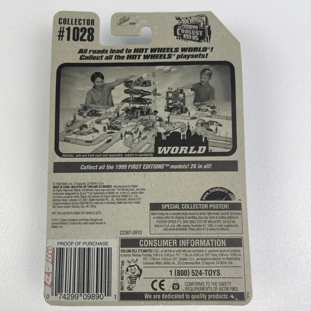 1999 Hot Wheels 56 Flashsider Yellow 3S Mattel Collector 1028